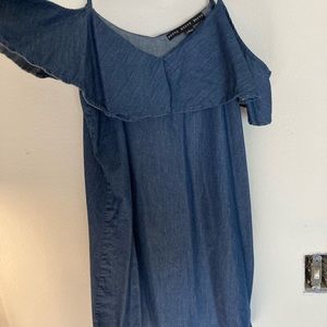 Jean off the shoulder dress.